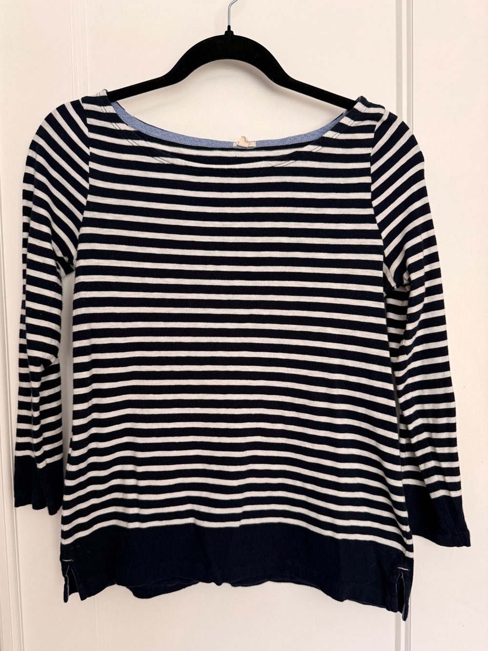J. Crew Navy and White Striped Top